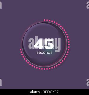 Glass glossy translucent countdown timer on dark background Stock Vector