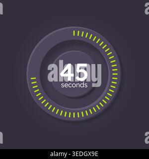 Time management countdown timer on dark background Stock Vector
