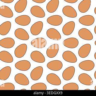 egg icons Colored seamless pattern hand drawn illustration. Vector graphic line art. Perfect for cafe logo, branding, packaging, labels, and modern de Stock Vector