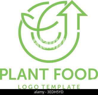 Organic fertilizer logo template - farming agriculture useful component - naturally occurring organic wastes. Isolated emblem in bold line Stock Vector