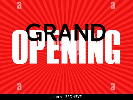 Grand Opening banner - catchy typographic, poster template Stock Vector