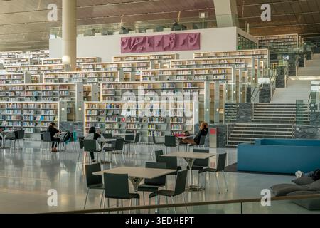 Students studying at Qatar National Library in Doha, Qatar Stock Photo