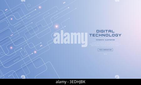 Futuristic digital design with geometric patterns and clean lines Stock Vector