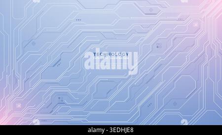 Tech white circuit board background with abstract tech patterns Stock Vector