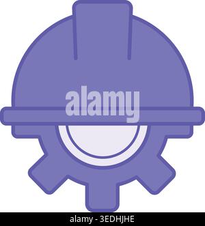 Colored Worker Icon. Vector Illustration. Construction Helmet and Gear. Busy Man. Work Concept Stock Vector