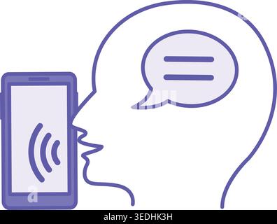 Colored Talking Icon. Vector Illustration. Man Talking on Phone. Concept Speaking Stock Vector