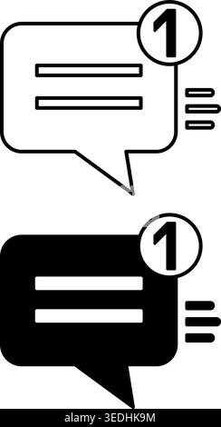 Message Icons. Black and White Vector Illustration. Online Chat for Exchanging Letters, Online Communication. Speaking Concept Stock Vector