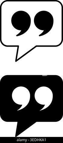 Remark Icons. Black and White Vector Illustration. Author's Explanation of Text. Concept Speaking Stock Vector