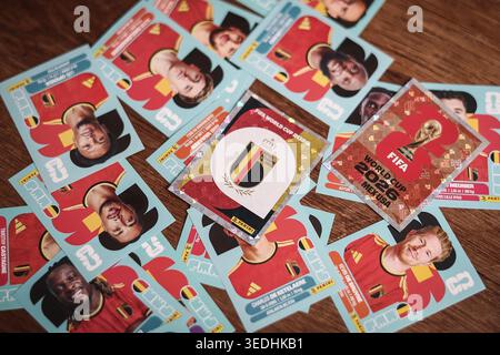 Namur, Belgium. 06th May, 2026. Illustration shows the official FIFA World Cup 2026 trading sticker collection, launched by Panini, Wednesday 06 May 2026, in Namur. BELGA PHOTO BRUNO FAHY Credit: Belga News Agency/Alamy Live News Stock Photo