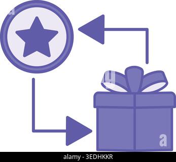 Colored Bonus Points Icon. Vector Illustration. Star and Gift. Virtual Units That Companies Award to Customers for Purchases within Loyalty Programs. Stock Vector