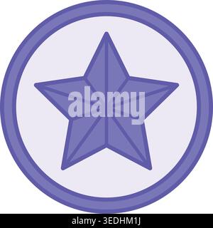 Colored Star Icon. Vector Illustration. Star in Circle. Award, Badge, Trophy. Achievement Prize. Reward Concept Stock Vector