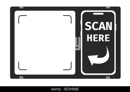 QR code frame template. QR code with inscription scan me with smartphone. Scan me icon. Scan qr code icon for payment, mobile app. Vector illustration Stock Vector