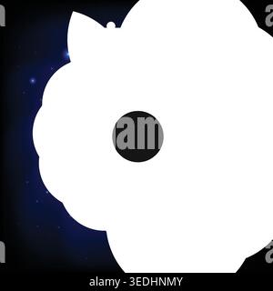 A cosmic black hole with swirling energy and bright stars in deep space Stock Vector