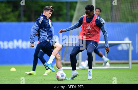 from left: Albert Sambi Lokonga (HSV Hamburg), Andreas Cornelius ...