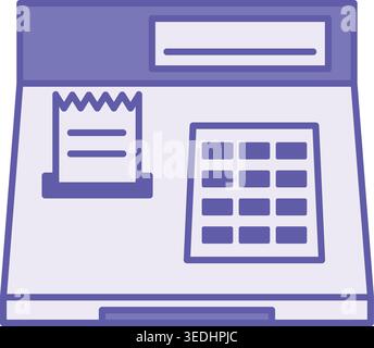 Colored Cashier Icon. Vector Illustration. Cash Register, Cash Transactions, Receipt. Payment Concept Stock Vector