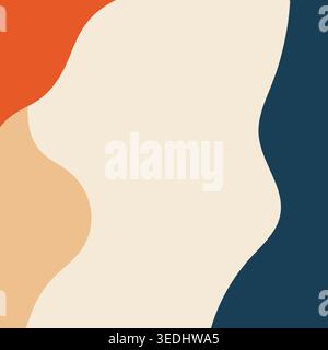 Soft organic flowing shapes with earthy tones, ideal for backgrounds, social media, and design templates Stock Vector