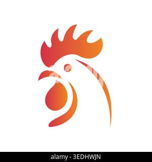 Bright poultry-themed logo suitable for farms, food brands, or agriculture businesses Stock Vector