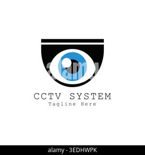 Eye-inspired CCTV logo representing safety, surveillance, and monitoring systems Stock Vector