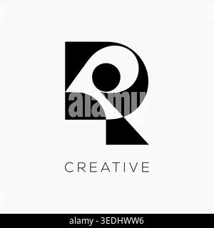Modern abstract QR-inspired logo for tech branding and digital identity Stock Vector
