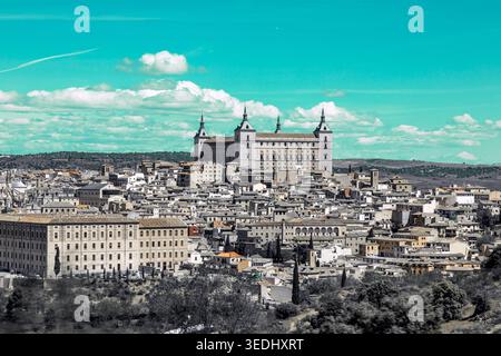 A view of the Alcázar of Toledo, Spain Stock Photo