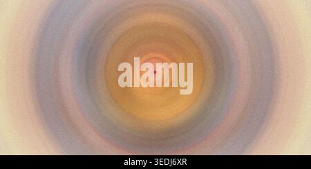 A textured, grainy abstract background with concentric rings expanding from a small, intense red center, shifting through warm orange and cool grey to Stock Photo