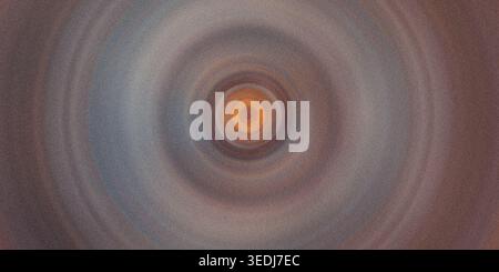 An abstract digital art background featuring concentric circles with a warm earthy gradient, creating a deep and moody atmosphere with a grainy textur Stock Photo