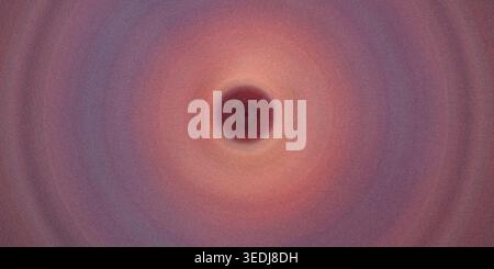 A textured, grainy abstract background featuring concentric circular ripples radiating from a dark, intense red center fading into deep purple tones. Stock Photo
