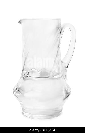 Glass vintage pitcher of water isolated on white background Stock Photo
