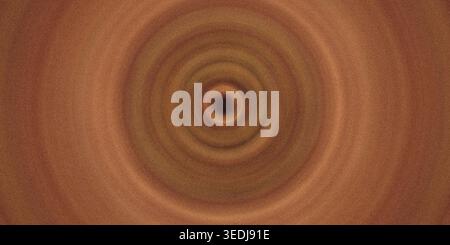 A dark, earthy abstract background with a deep brown central point radiating into concentric rings of varying brown and tan shades with a grainy textu Stock Photo