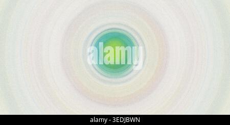 A textured, abstract background featuring concentric circles radiating from a vibrant green and yellow center, transitioning into soft blue and white Stock Photo