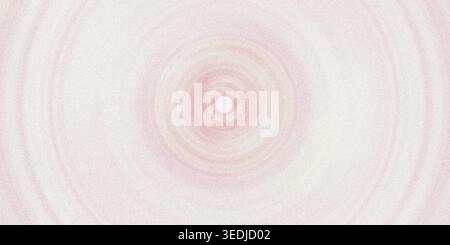 A textured, grainy abstract background featuring concentric circular gradients transitioning from a bright central white to soft pink and pale rose to Stock Photo