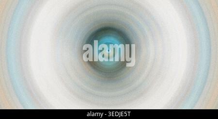 An abstract digital design showing a radial circular gradient shifting from a cool blue center to white and light beige, with a grainy noise effect. Stock Photo