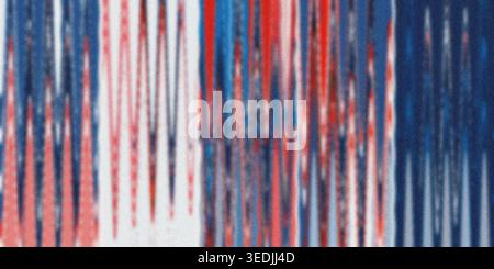 A vibrant digital art background featuring vertical wavy lines in red, white, and blue, creating a dynamic and textured visual effect. Stock Photo