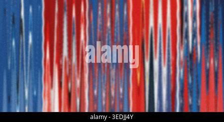 A vibrant digital art background featuring vertical wavy lines in red, white, and blue, creating a dynamic and textured visual effect. Stock Photo