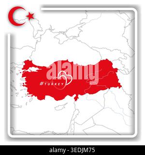 Pray for Turkey. Vector illustration with text asking for prayer due to strong earthquake hitting region of turkey Stock Vector
