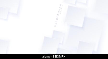 abstract background white color rectangular style neumorphic design Stock Vector