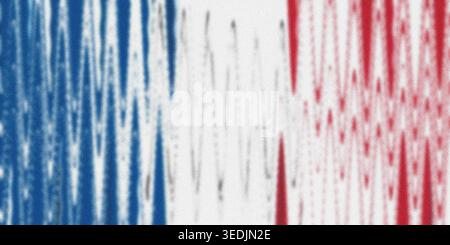 An abstract background image showing vertical wavy lines with a gradient transition from blue on the left to red on the right over a white base. Stock Photo