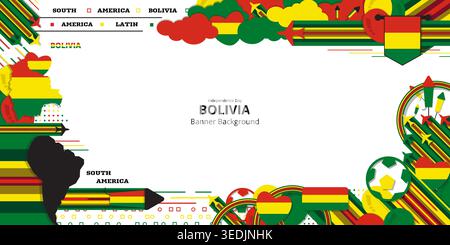 Happy Independence Day of Bolivia, illustration background design, country theme Stock Vector
