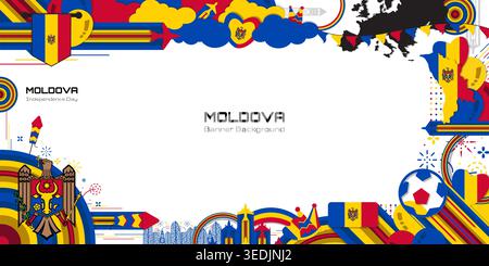 Happy Independence Day of Moldova, illustration background design, country theme Stock Vector