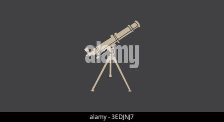 telescope simple icon design, logo design Stock Vector