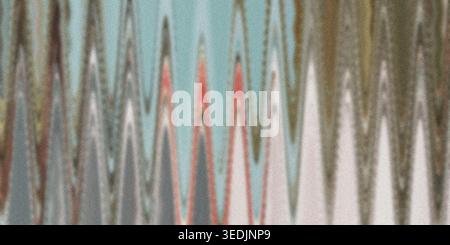 A textured abstract background featuring a repeating vertical zigzag or wave pattern with gradients of red, grey, and soft blue. Stock Photo