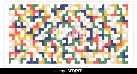 colorful geometric mosaic illustration with creative abstract shapes. scattered on a white background Stock Vector