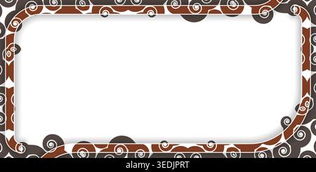 batik motif frame vector isolated on white background. The spiral-shaped batik frame can be used for events hodilat, etc. Stock Vector