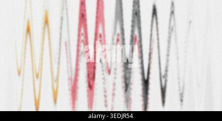 A clean, minimalist background featuring soft, colorful zigzag wave lines isolated on a pure white background, creating a light and airy aesthetic. Stock Photo