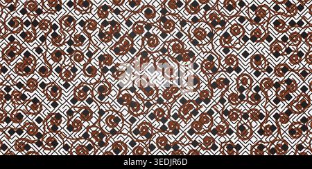 batik motif frame vector isolated on black background. The spiral-shaped batik frame can be used for events hodilat, etc. Stock Vector
