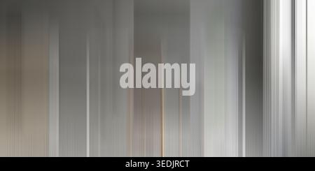 A sophisticated abstract background featuring vertical motion blur in shades of grey, silver, and muted metallic tones, creating a sleek, industrial l Stock Photo