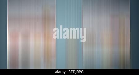An abstract background featuring vertical motion blur panels in grey and blue tones, separated by thin lines, creating a structured look. Stock Photo