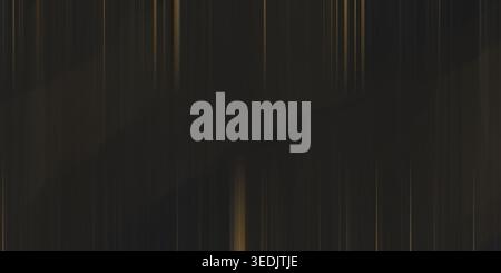 An abstract dark background featuring thin, vertical golden lines and subtle light effects, creating a sophisticated and minimalist aesthetic. Stock Photo