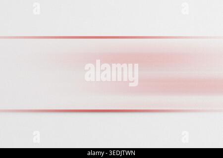 An abstract background featuring two prominent red horizontal lines framing a soft, blurred light effect on a textured, light-colored surface. Stock Photo