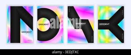 gradient booklet brochure full color abstract cover template bundle Stock Vector